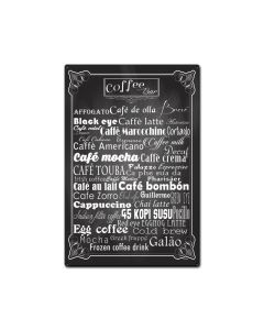 Coffee Bar, Food & Drink, Diamond Metal Sign, 16 X 24 Inches