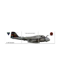 A-6E Intruder Triptych, Military, Metal Sign, 48 X 12 Inches
