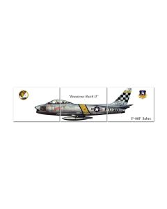 F-86F Sabre Triptych, Military, Metal Sign, 48 X 12 Inches