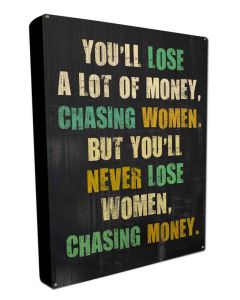 Chasing Woman, Metal Wall Art, BOXED SIGN , 16 X 24 Inches