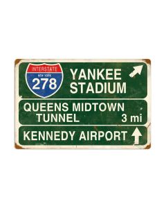 Yankee Stadium, Street Signs, Vintage Metal Sign, 24 X 16 Inches