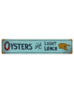 Oyster Lunch, Food and Drink, Vintage Metal Sign, 28 X 6 Inches