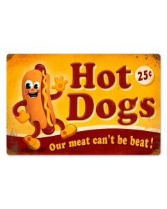 Hot Dogs, Food and Drink, Vintage Metal Sign, 18 X 12 Inches