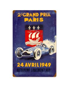 Paris Grand Prix, Automotive, Vintage Metal Sign, 16 X 24 Inches