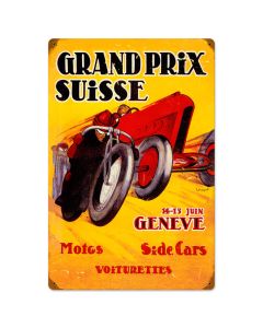 Swiss Grand Prix, Automotive, Vintage Metal Sign, 16 X 24 Inches