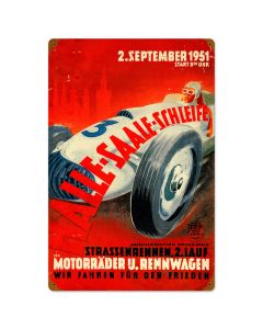 Halle Saale Racetrack, Automotive, Vintage Metal Sign, 16 X 24 Inches