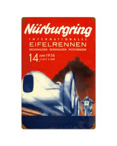 Nurburgring, Automotive, Vintage Metal Sign, 16 X 24 Inches