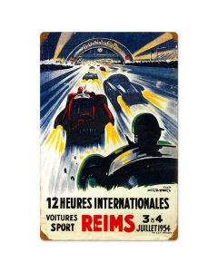 Reims Racetrack, Automotive, Vintage Metal Sign, 16 X 24 Inches