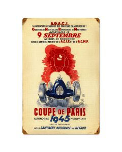 Coup de Paris, Automotive, Vintage Metal Sign, 16 X 24 Inches