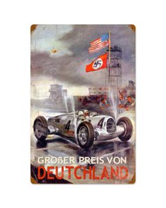German Grand Prix, Automotive, Vintage Metal Sign, 16 X 24 Inches