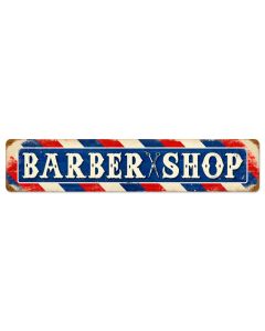 Barber Shop, Home and Garden, Vintage Metal Sign, 28 X 6 Inches