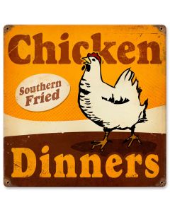 Chicken Dinners, Food and Drink, Vintage Metal Sign, 12 X 12 Inches