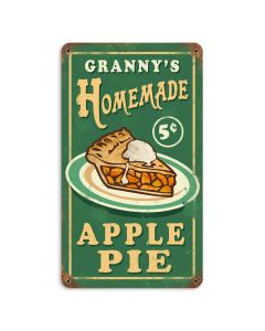 Granny's Apple Pie, Food and Drink, Vintage Metal Sign, 8 X 14 Inches