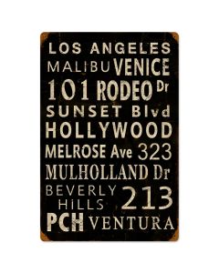 LA Towns, Home and Garden, Vintage Metal Sign, 16 X 24 Inches
