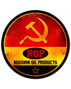 ROP Gasoline, Automotive, Round Metal Sign, 14 X 14 Inches