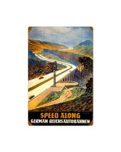Reichsautobahn, Automotive, Vintage Metal Sign, 16 X 24 Inches