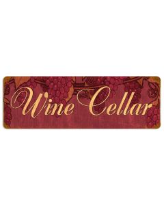 Wine Cellar, Food and Drink, Vintage Metal Sign, 24 X 8 Inches