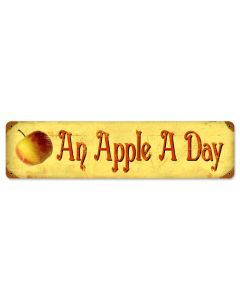 Apple a Day, Food and Drink, Vintage Metal Sign, 20 X 5 Inches