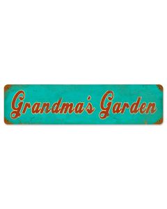 Grandmas Garden, Home and Garden, Vintage Metal Sign, 20 X 5 Inches