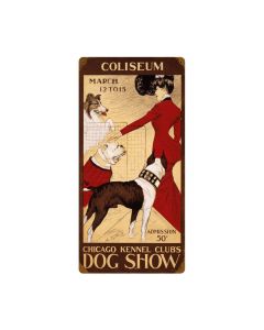 Chicago Dog Show, Home and Garden, Vintage Metal Sign, 12 X 24 Inches