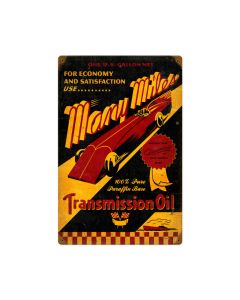 Many Miles Oil, Automotive, Vintage Metal Sign, 12 X 18 Inches