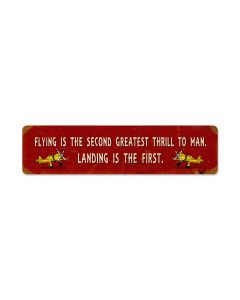Greatest Thrill, Aviation, Vintage Metal Sign, 20 X 5 Inches