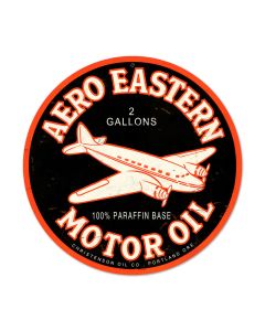 Aero Eastern, Automotive, Round Metal Sign, 14 X 14 Inches