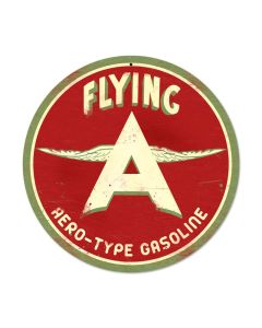 Flying A Original, Automotive, Round Metal Sign, 14 X 14 Inches