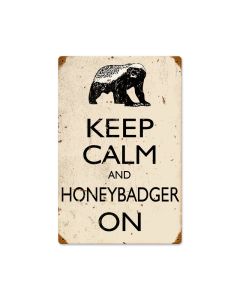 Honey Badger, Humor, Vintage Metal Sign, 12 X 18 Inches