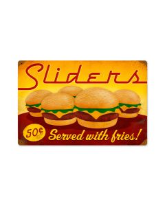 Sliders, Food and Drink, Vintage Metal Sign, 18 X 12 Inches