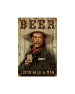 Cowboy Beer, Food and Drink, Vintage Metal Sign, 12 X 18 Inches