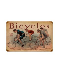 Bicycles, Sports and Recreation, Vintage Metal Sign, 18 X 12 Inches