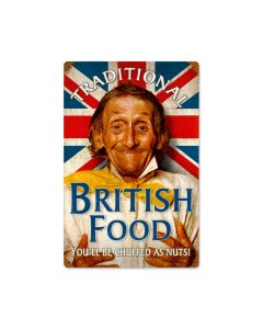 British Food, Food and Drink, Vintage Metal Sign, 12 X 18 Inches