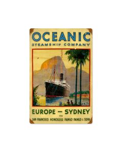Oceanic, Sports and Recreation, Vintage Metal Sign, 12 X 18 Inches