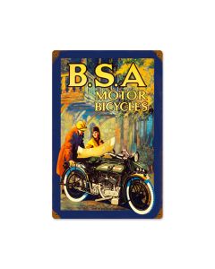 BSA Motorcycles, Motorcycle, Vintage Metal Sign, 12 X 18 Inches