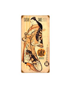 Sushi Sake Lady, Food and Drink, Vintage Metal Sign, 12 X 24 Inches