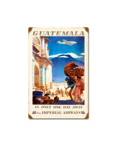 Guatemala Imperial Airways, Home and Garden, Vintage Metal Sign, 12 X 18 Inches