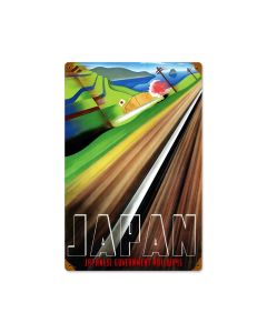 Japan Railways, Train and Rail, Vintage Metal Sign, 12 X 18 Inches