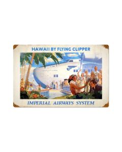Hawaii by Clipper, Home and Garden, Vintage Metal Sign, 18 X 12 Inches