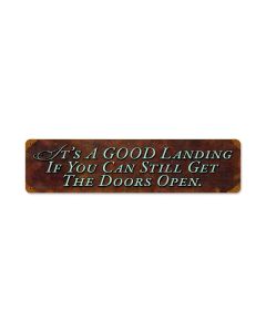 Good Landing, Aviation, Vintage Metal Sign, 20 X 5 Inches