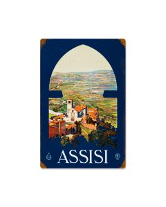 Assisi, Travel, Vintage Metal Sign, 12 X 18 Inches