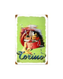 Torino, Travel, Vintage Metal Sign, 12 X 18 Inches