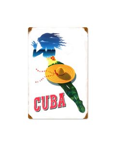 Cuba, Travel, Vintage Metal Sign, 12 X 18 Inches