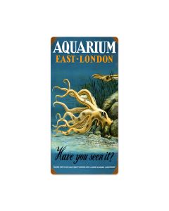 East London Aquarium, Travel, Vintage Metal Sign, 12 X 24 Inches