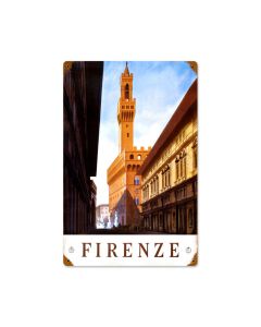 Florence Firenze, Travel, Vintage Metal Sign, 12 X 18 Inches