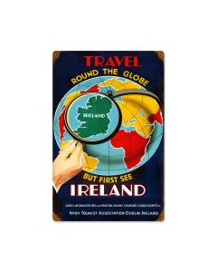 Travel Ireland, Travel, Vintage Metal Sign, 12 X 18 Inches