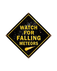 Falling Meteors, Humor, Vintage Metal Sign, 12 X 12 Inches