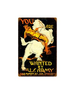 WtHorse USArmy, Allied Military, Vintage Metal Sign, 12 X 18 Inches