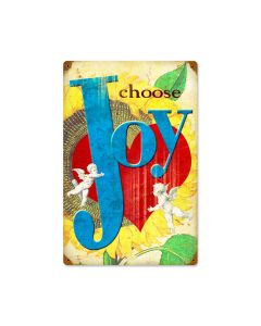 I Choose Joy, Humor, Vintage Metal Sign, 12 X 18 Inches