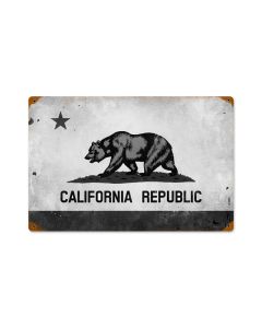 California Flag, Travel, Vintage Metal Sign, 18 X 12 Inches